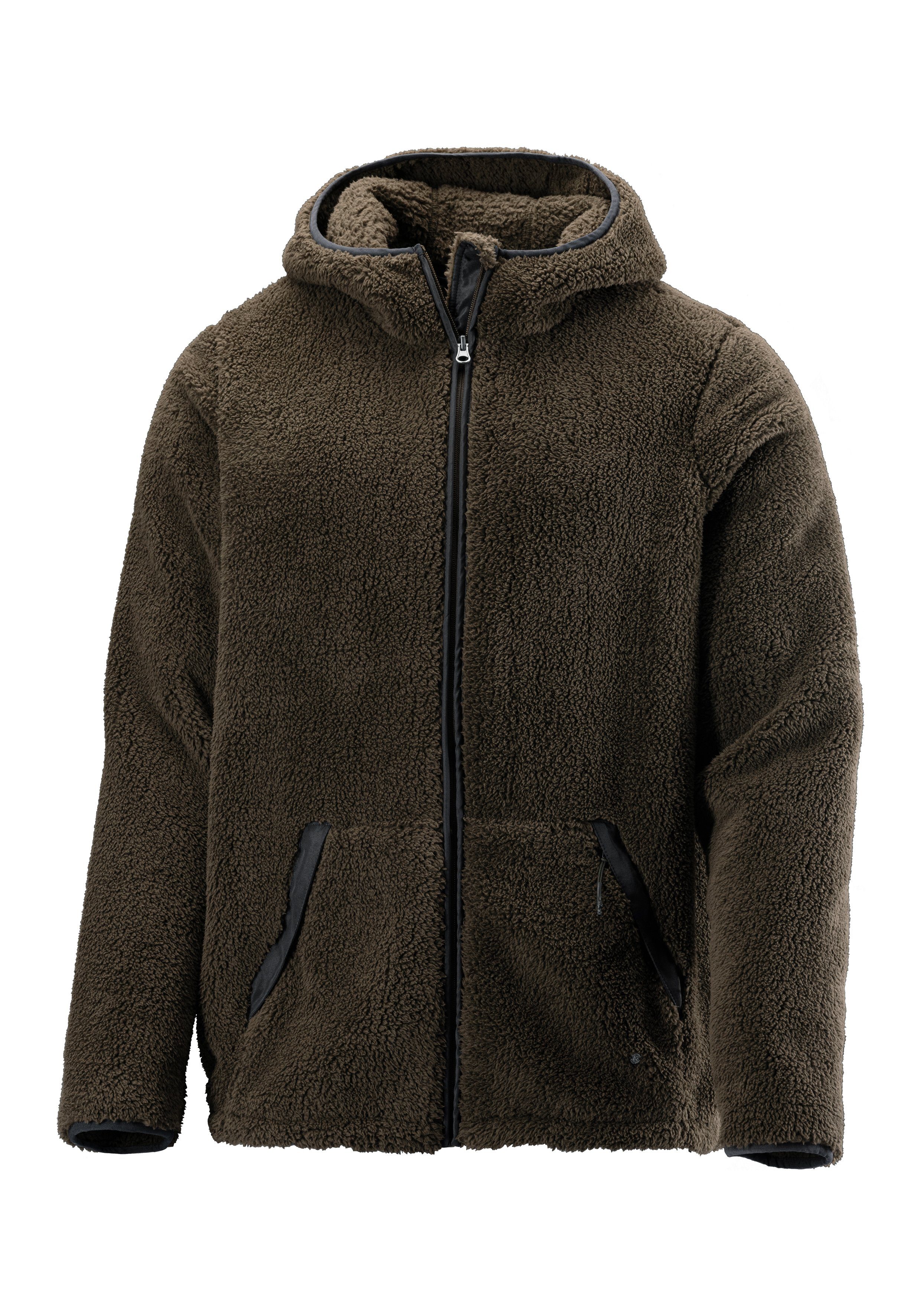 John Devin Kapuzenstrickjacke in weichem Teddyfleece günstig online kaufen