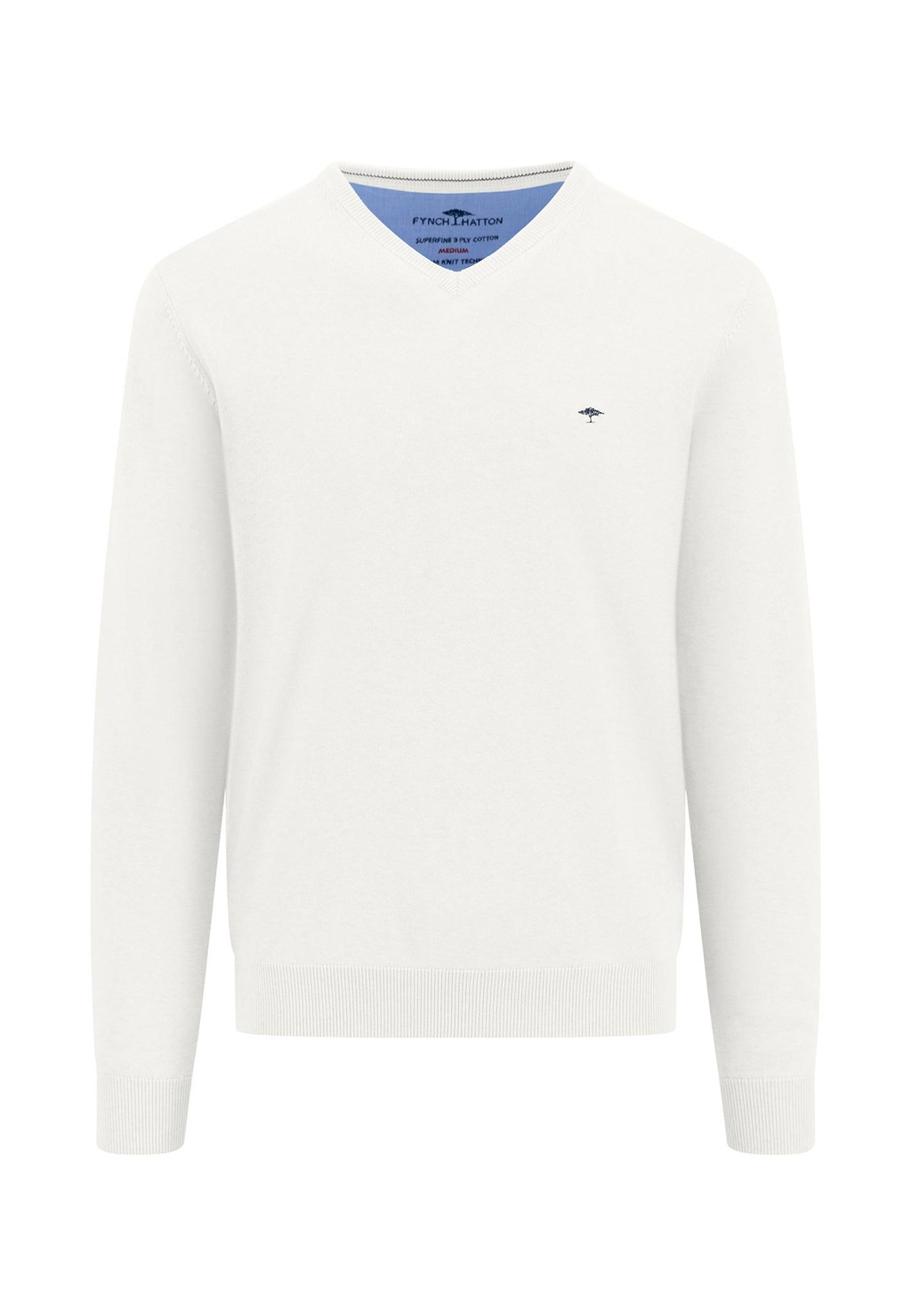 FYNCH-HATTON Strickpullover, mit Logostickerei und V-Ausschnitt günstig online kaufen