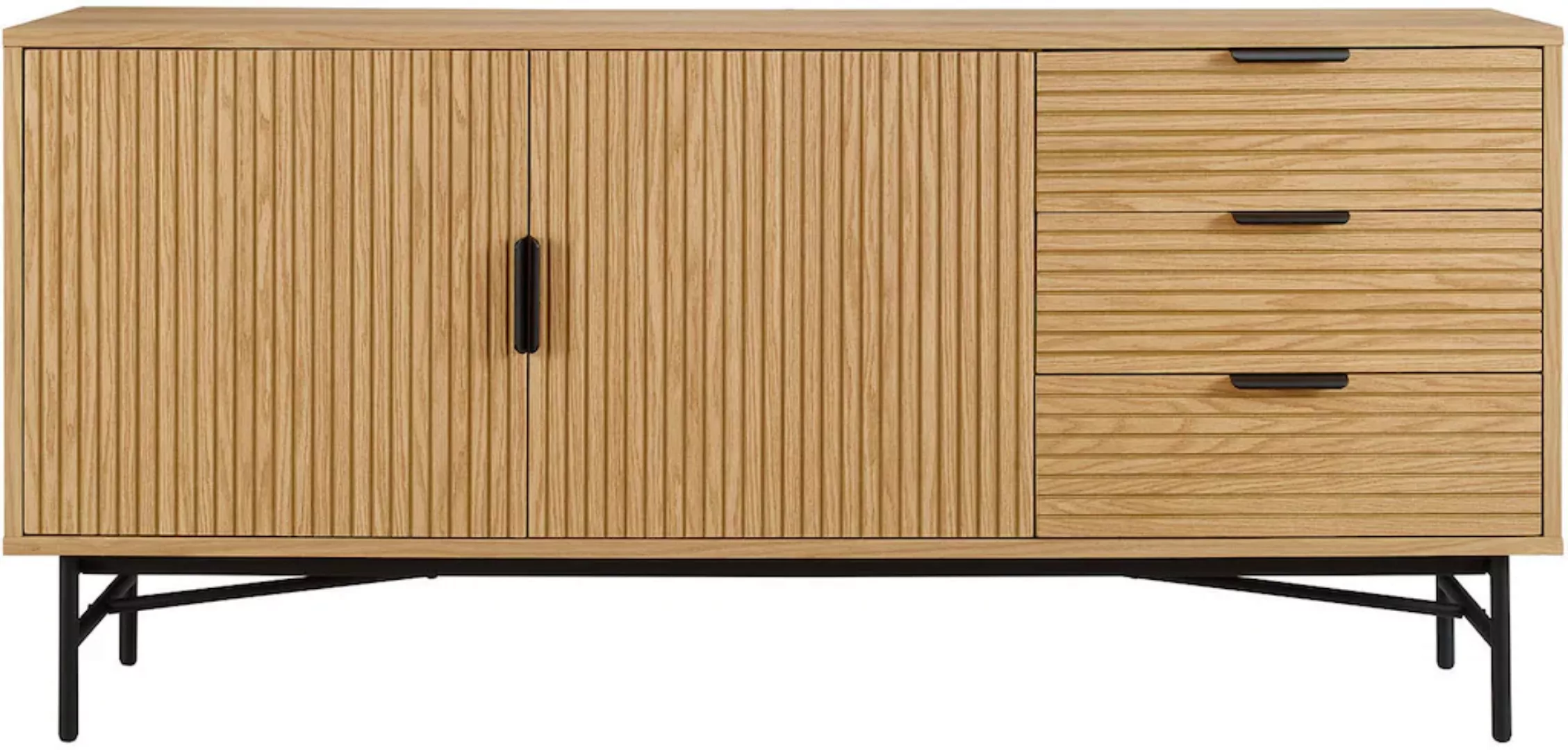 SalesFever Sideboard, Kommode, Eiche Echtholzfurnier, Breite 160 cm günstig online kaufen