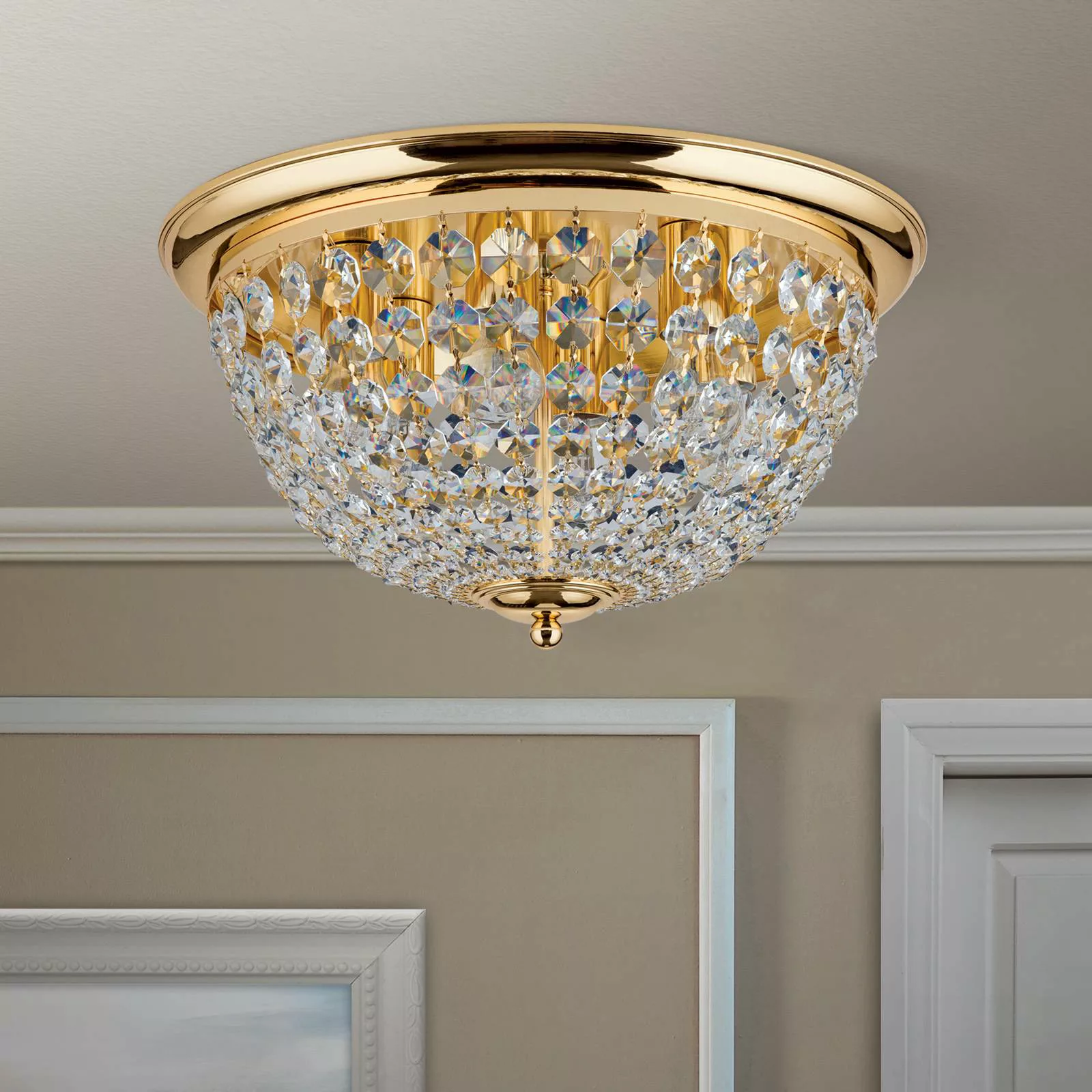 Deckenleuchte Plafond, gold/transparent, Ø 47 cm günstig online kaufen