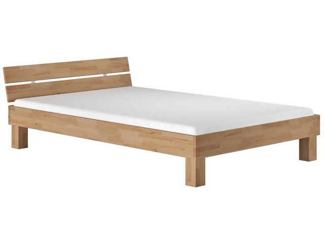 ERST-HOLZ Bett Futonbett Doppelbett Ehebett Buche massiv natur 160x200 Kopf günstig online kaufen