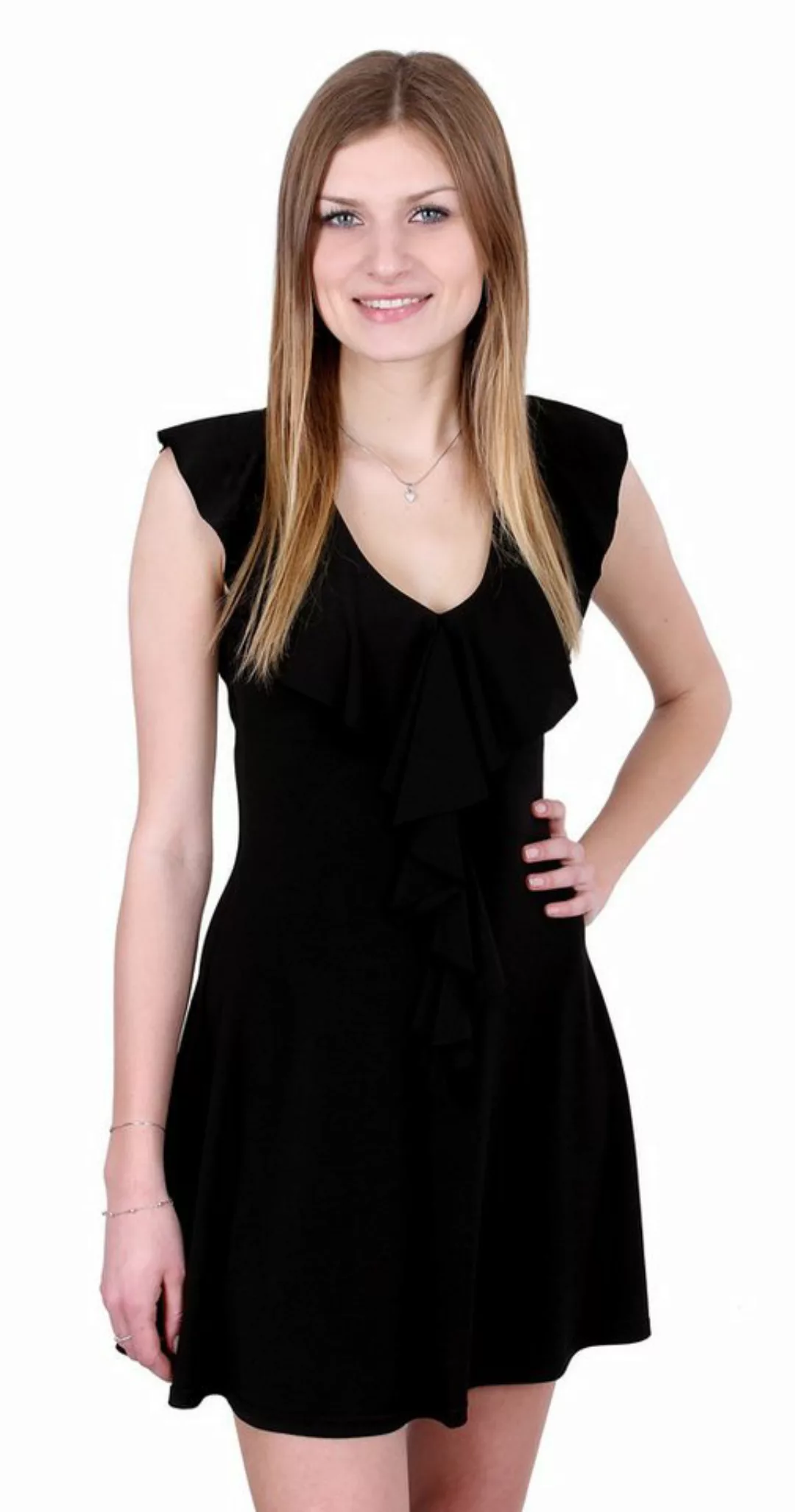 Sarcia.eu Minikleid John Zack Schwarzes Minikleid mit Rüsche M günstig online kaufen