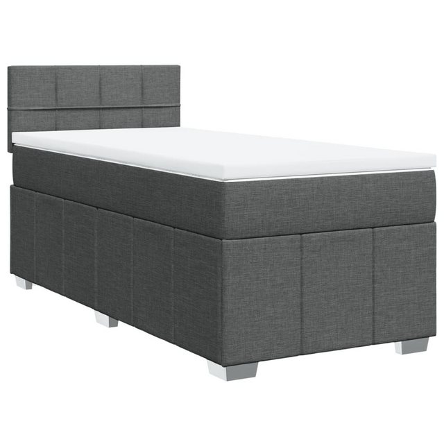 vidaXL Boxspringbett, Boxspringbett mit Matratze Dunkelgrau 90x190 cm Stoff günstig online kaufen