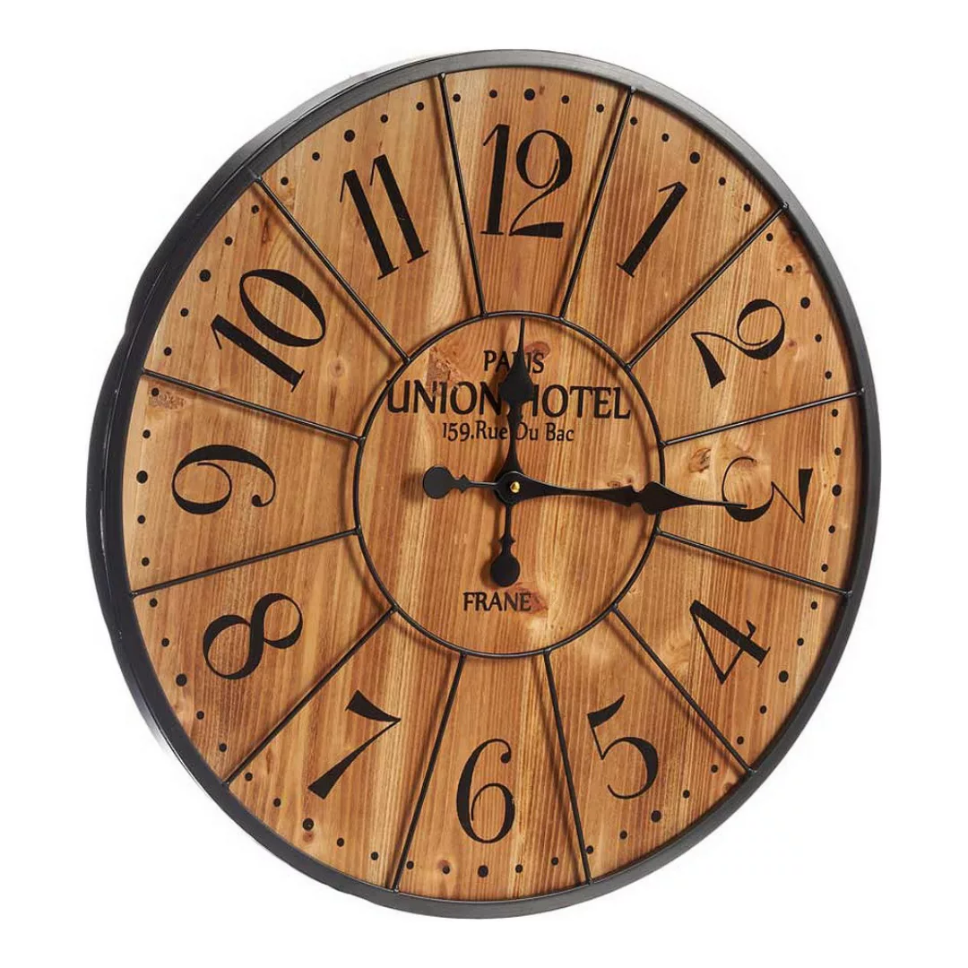 Wanduhr Schwarz Dunkelbraun Metall Holz (60 X 4,5 X 60 Cm) günstig online kaufen