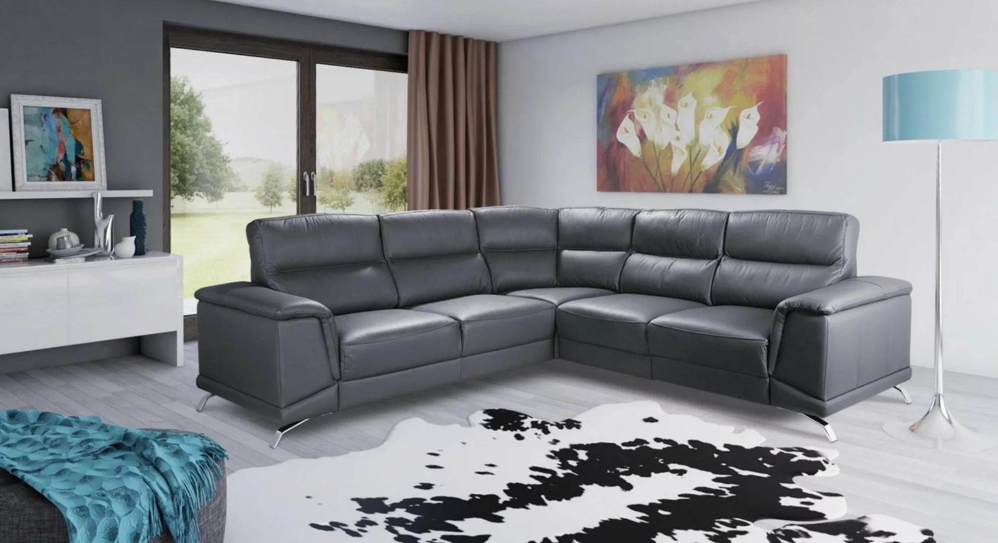 JVmoebel Ecksofa, Eck Garnitur Heim Kino Sofa Couch Polster Couchen Sofas R günstig online kaufen