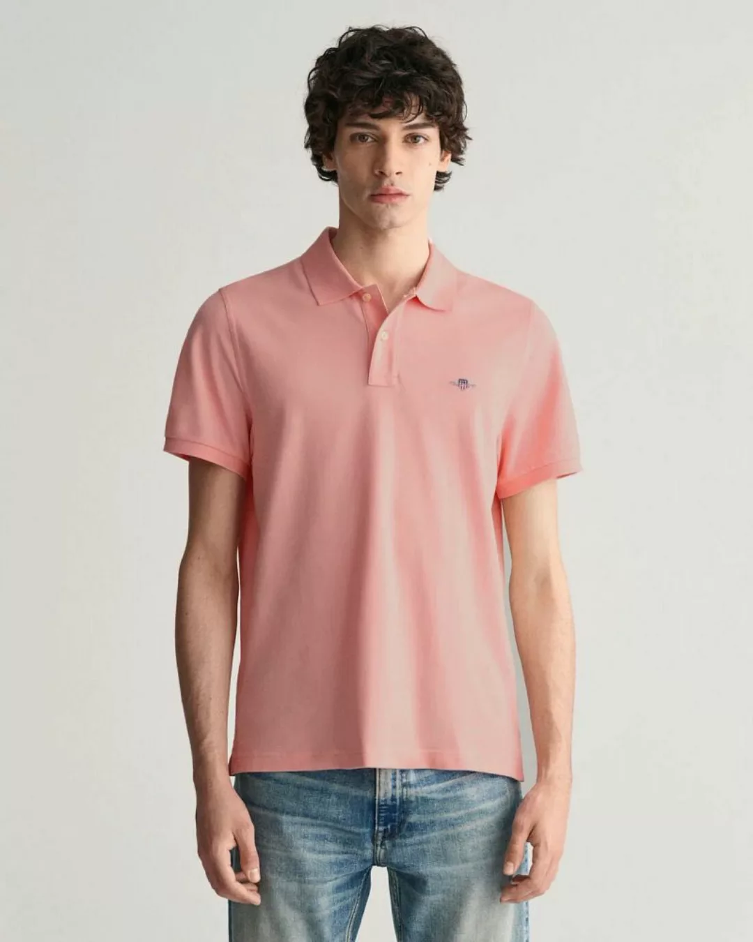 Gant Shield Piqué Poloshirt Dunkelgrün - Größe M günstig online kaufen