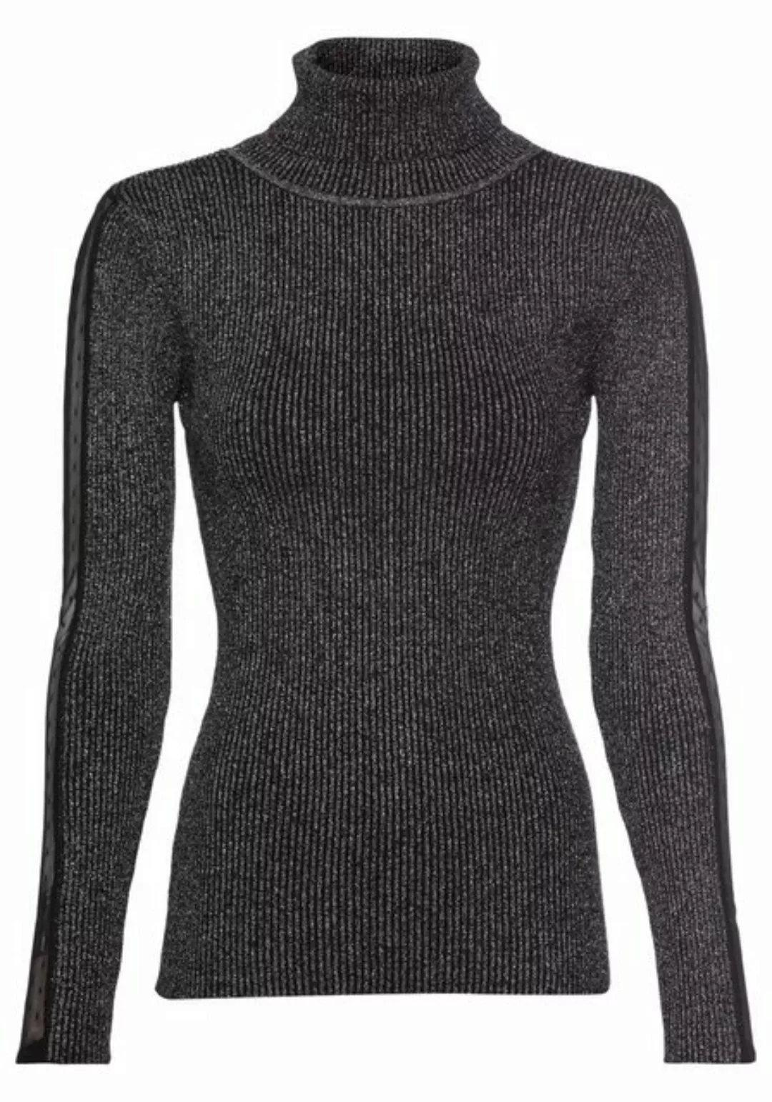 Laura Scott Rollkragenpullover mit Mesheinsatz am Ärmel, NEUE KOLLEKTION günstig online kaufen