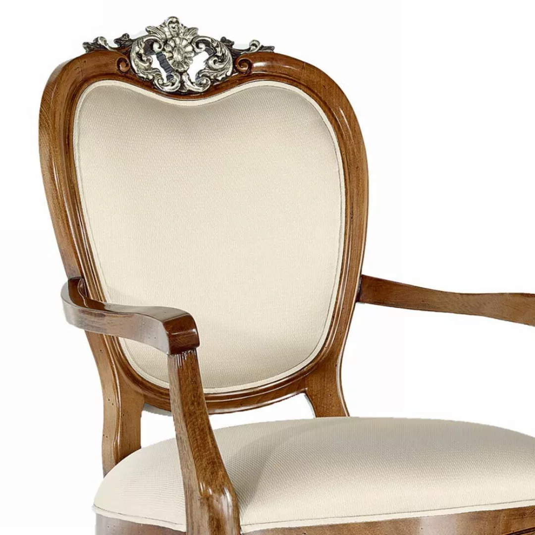 Luxus Esszimmerarmlehnstuhl in italienischem Design 59 cm breit günstig online kaufen