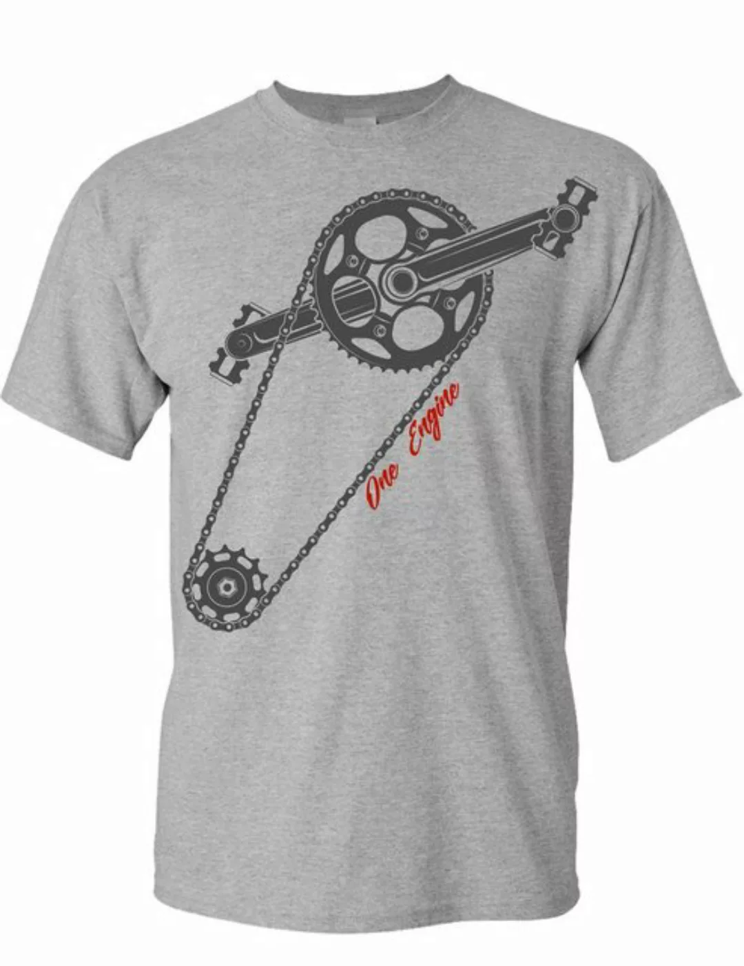 Baddery Print-Shirt Fahrrad T-Shirt: "One Engine", hochwertiger Siebdruck, günstig online kaufen