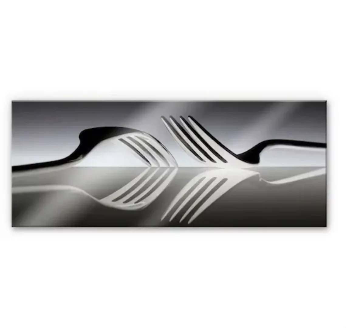 Wall-Art Küchenrückwand "Silber Besteck Panorama", (1 tlg.) günstig online kaufen