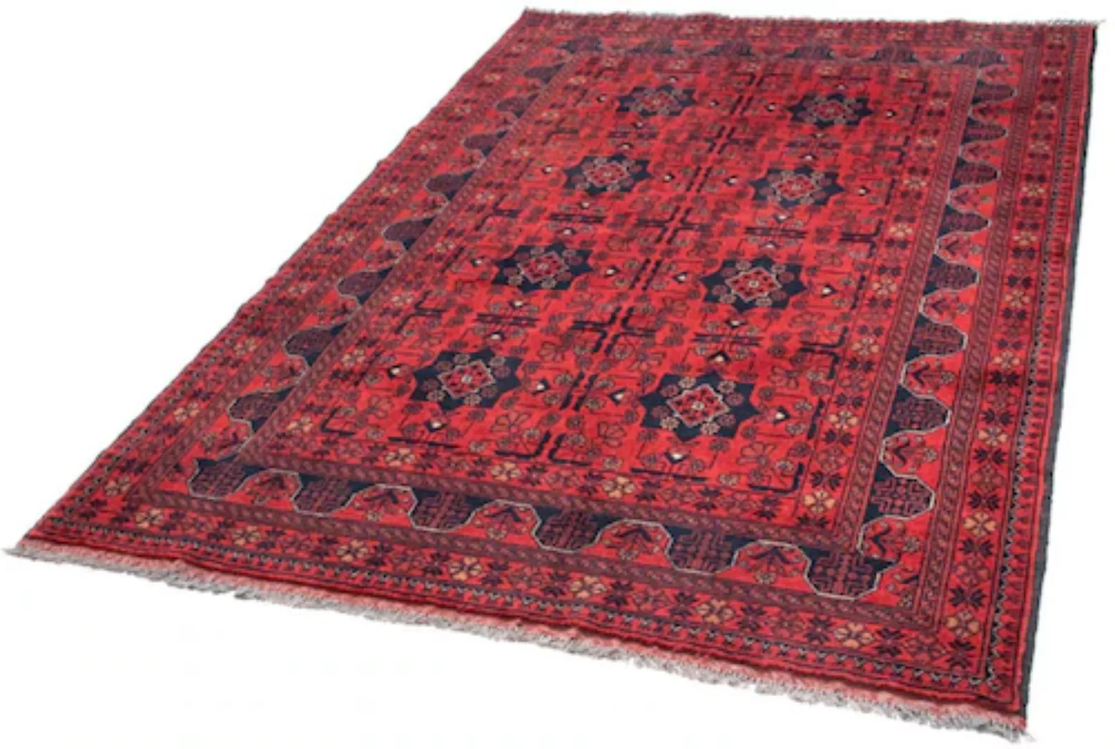 morgenland Wollteppich »Khal Mohammadi Durchgemustert Rosso 188 x 129 cm«, günstig online kaufen