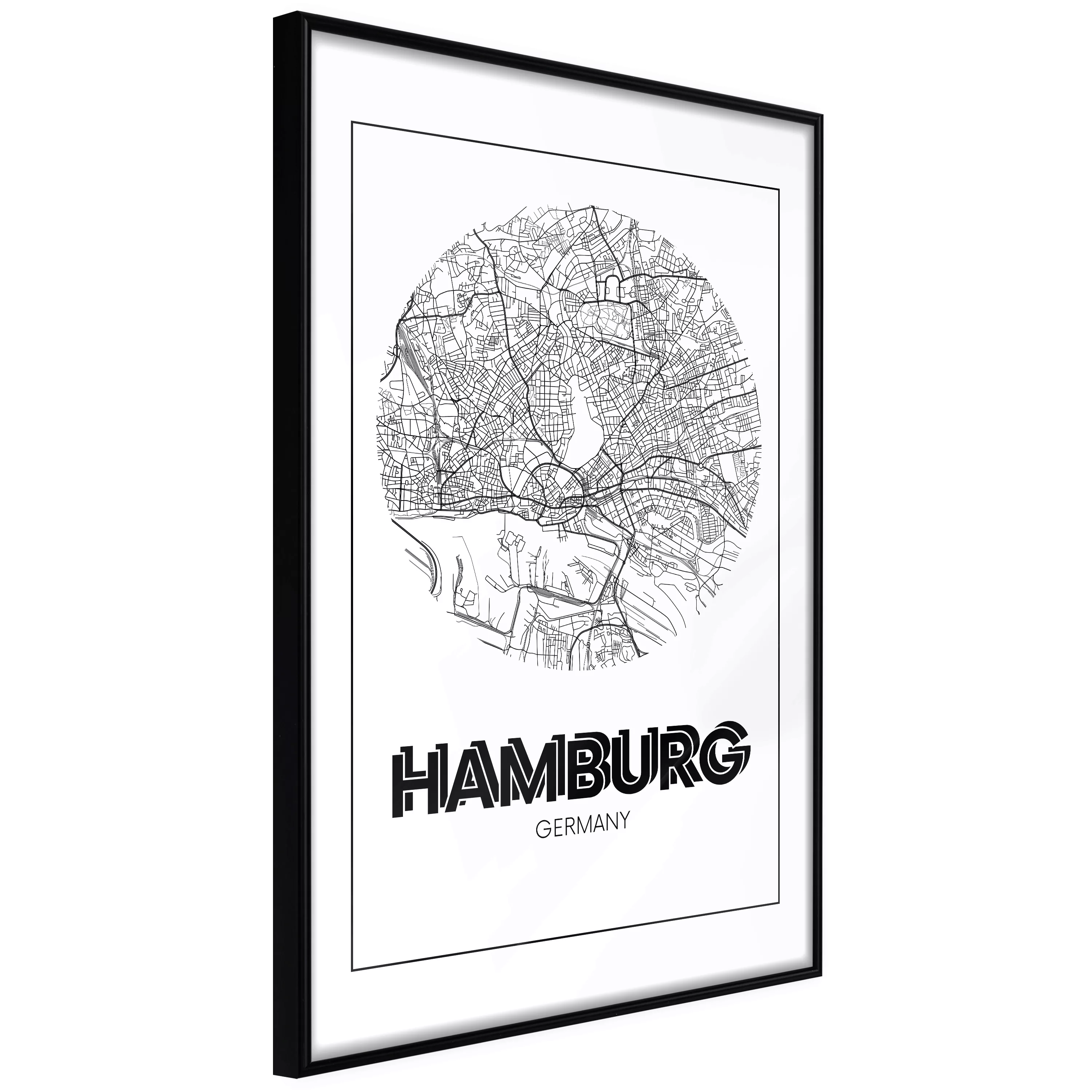 Poster - City Map: Hamburg (round) günstig online kaufen