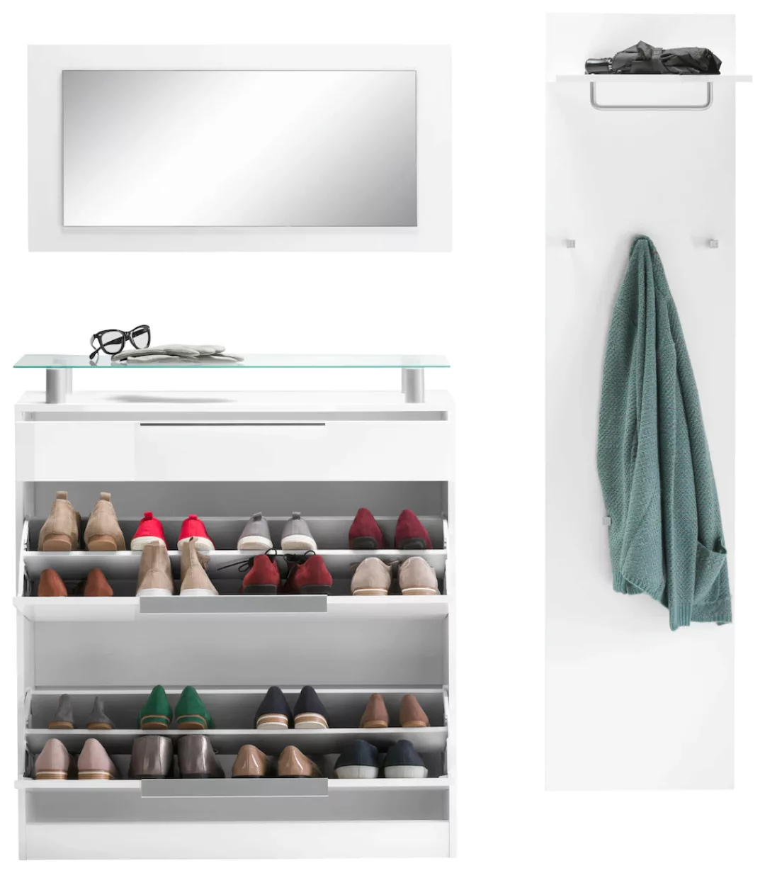 borchardt Möbel Garderoben-Set "Oliva", (3-tlg.), mit stehendem Schuhschran günstig online kaufen