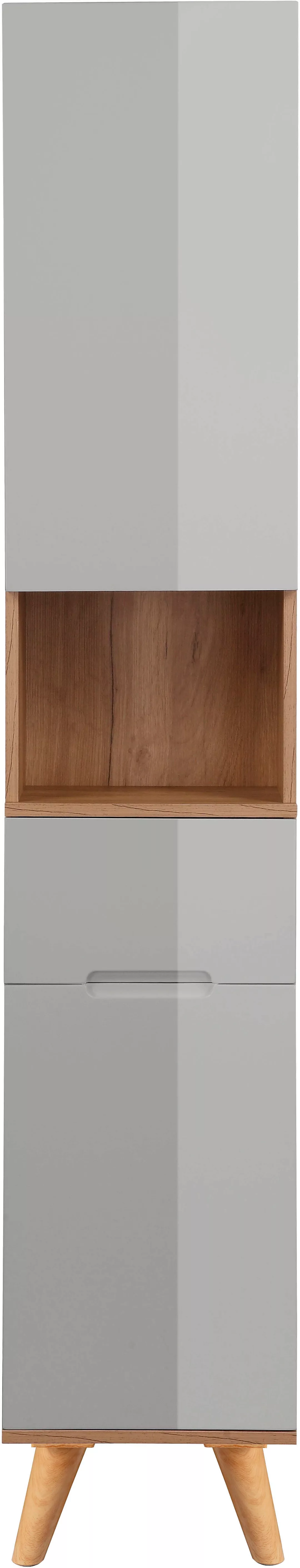 welltime Hochschrank "Lund Badschrank skandinavisches Design mit viel Staur günstig online kaufen