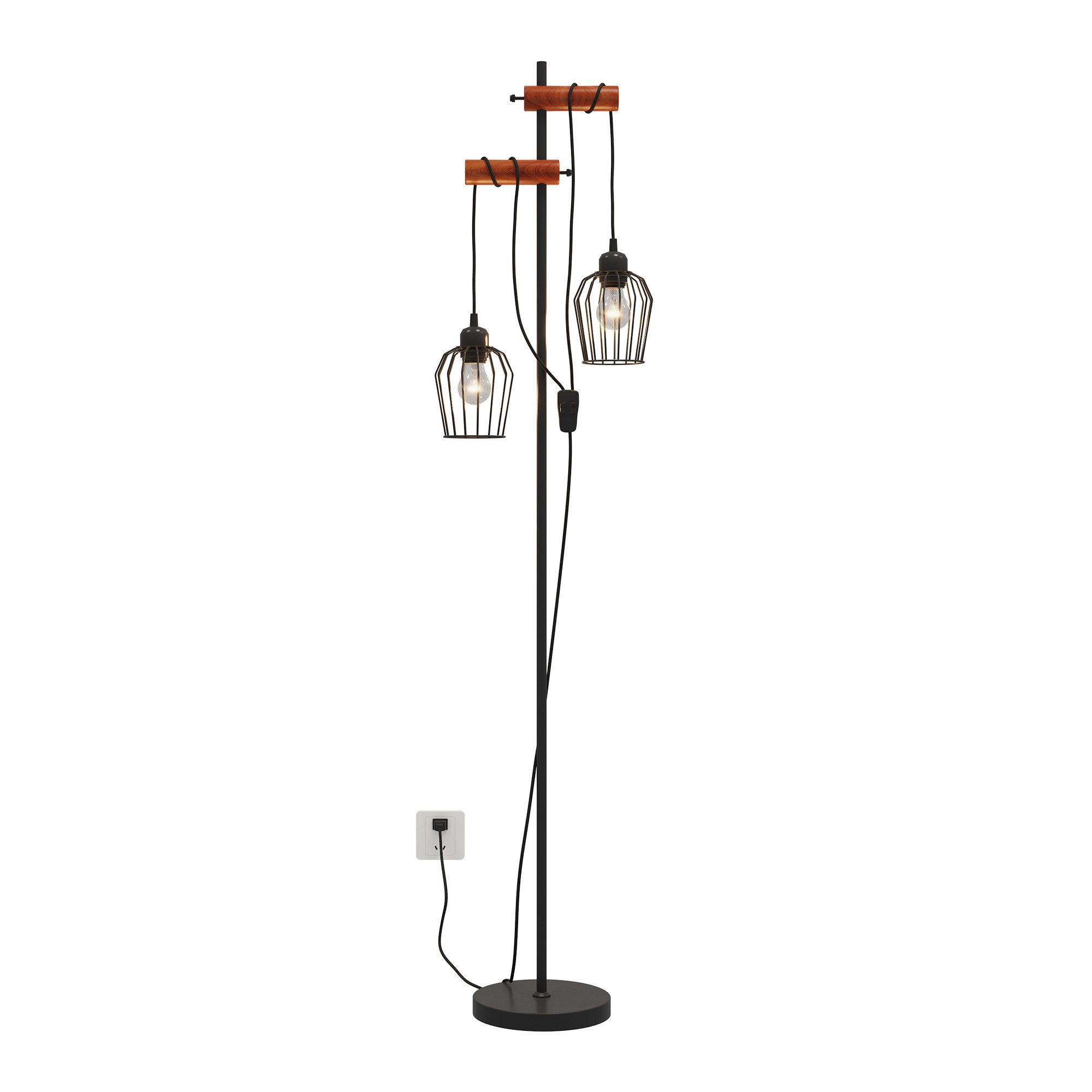 EMKE Stehlampe Retro Design Schwarz Vintage günstig online kaufen