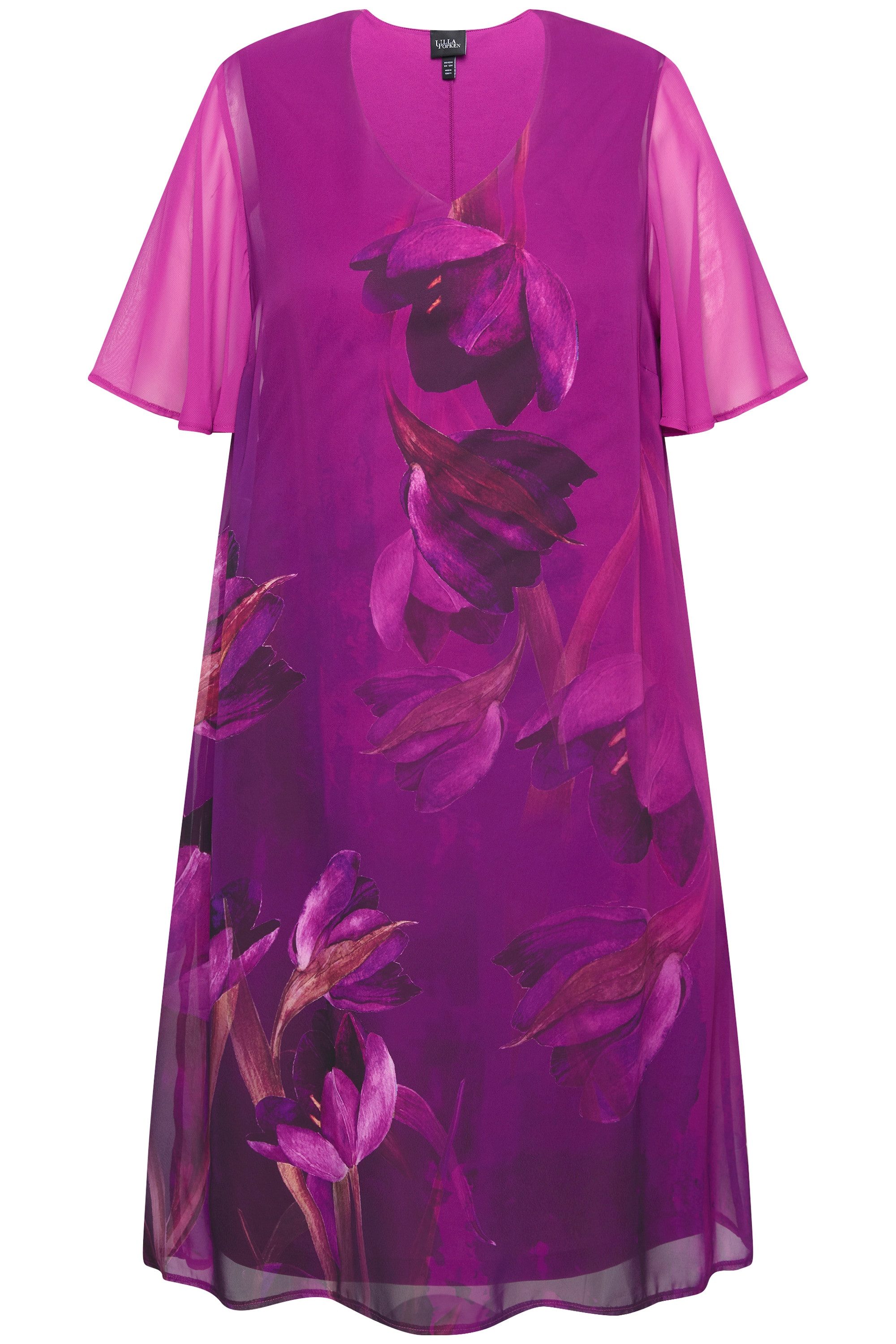 Ulla Popken Abendkleid Kleid Blüten A-Linie günstig online kaufen