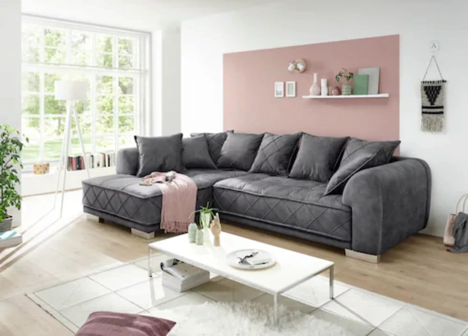 ED EXCITING DESIGN Ecksofa, Sentina Ecksofa 319 x 194 cm Ecksofa Couch Blau günstig online kaufen