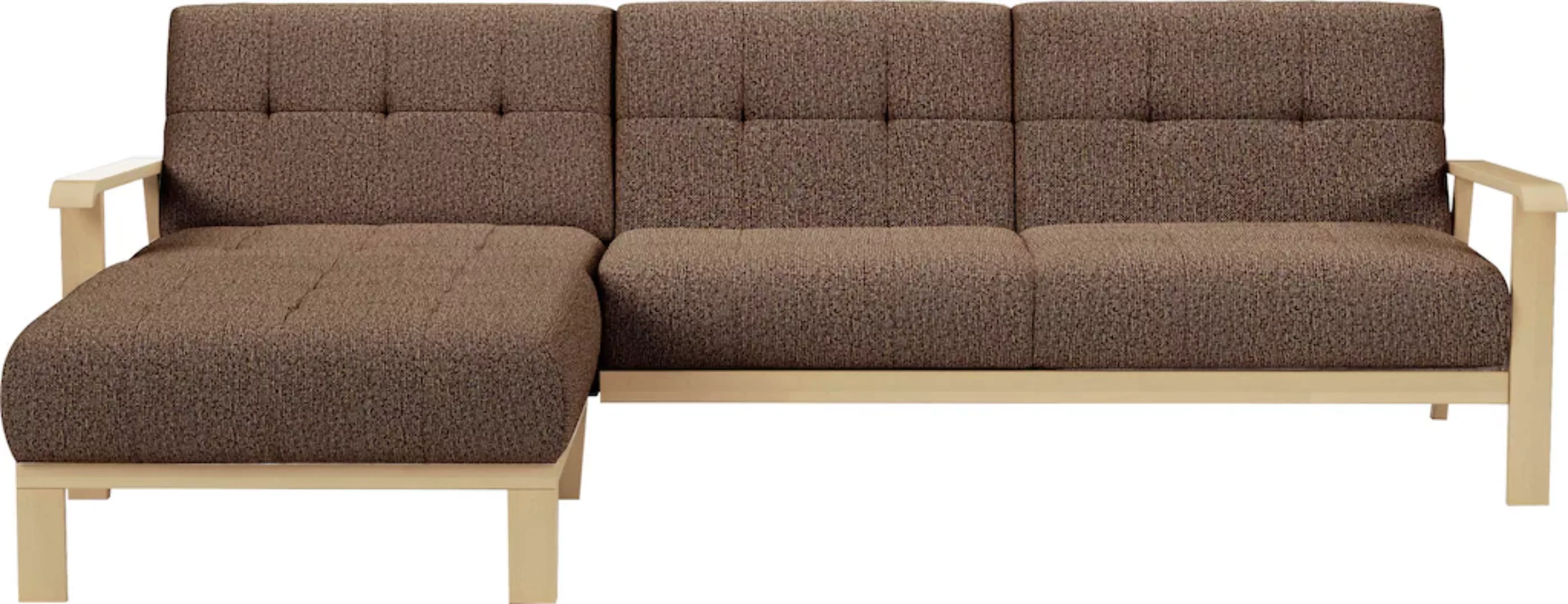 sit&more Ecksofa "Billund L-Form", Armlehnen aus eichefarbigem Buchenholz, günstig online kaufen