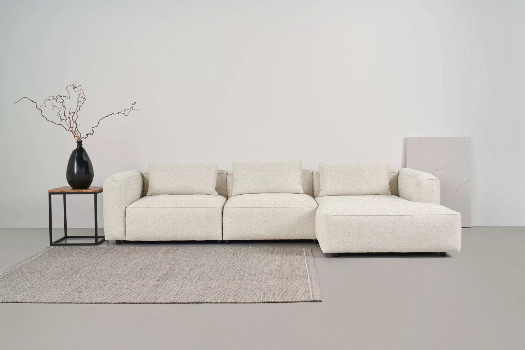 andas Ecksofa "Tvinnet", Breite 317 cm, extra tiefe Sitzfläche, kubisches S günstig online kaufen