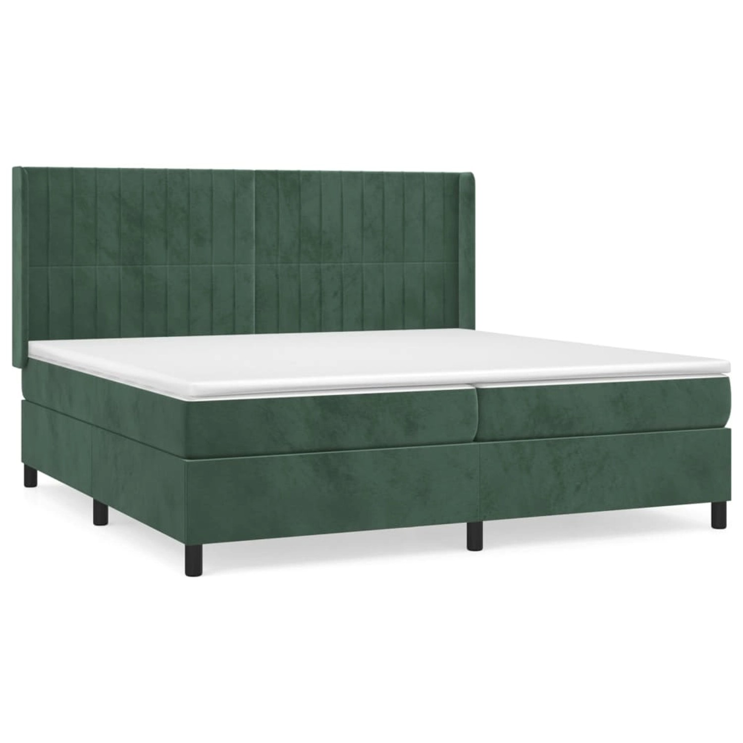 vidaXL Boxspringbett mit Matratze Dunkelgrün 200x200 cm Samt1469785 günstig online kaufen