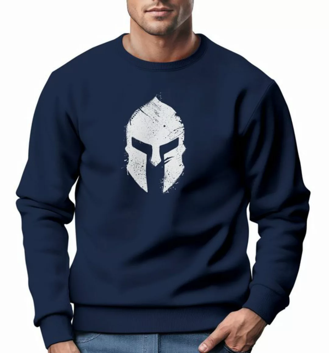 Neverless Sweatshirt Sweatshirt Herren Print Sparta-Helm Spartaner Gladiato günstig online kaufen