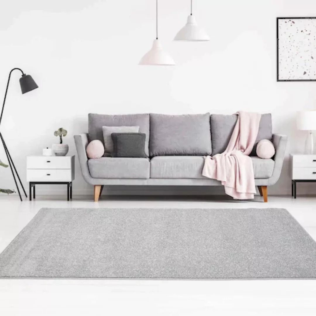Carpet City Teppich »Moda Soft 2081«, rechteckig, Kurzflor, Uni-Farben, Wei günstig online kaufen