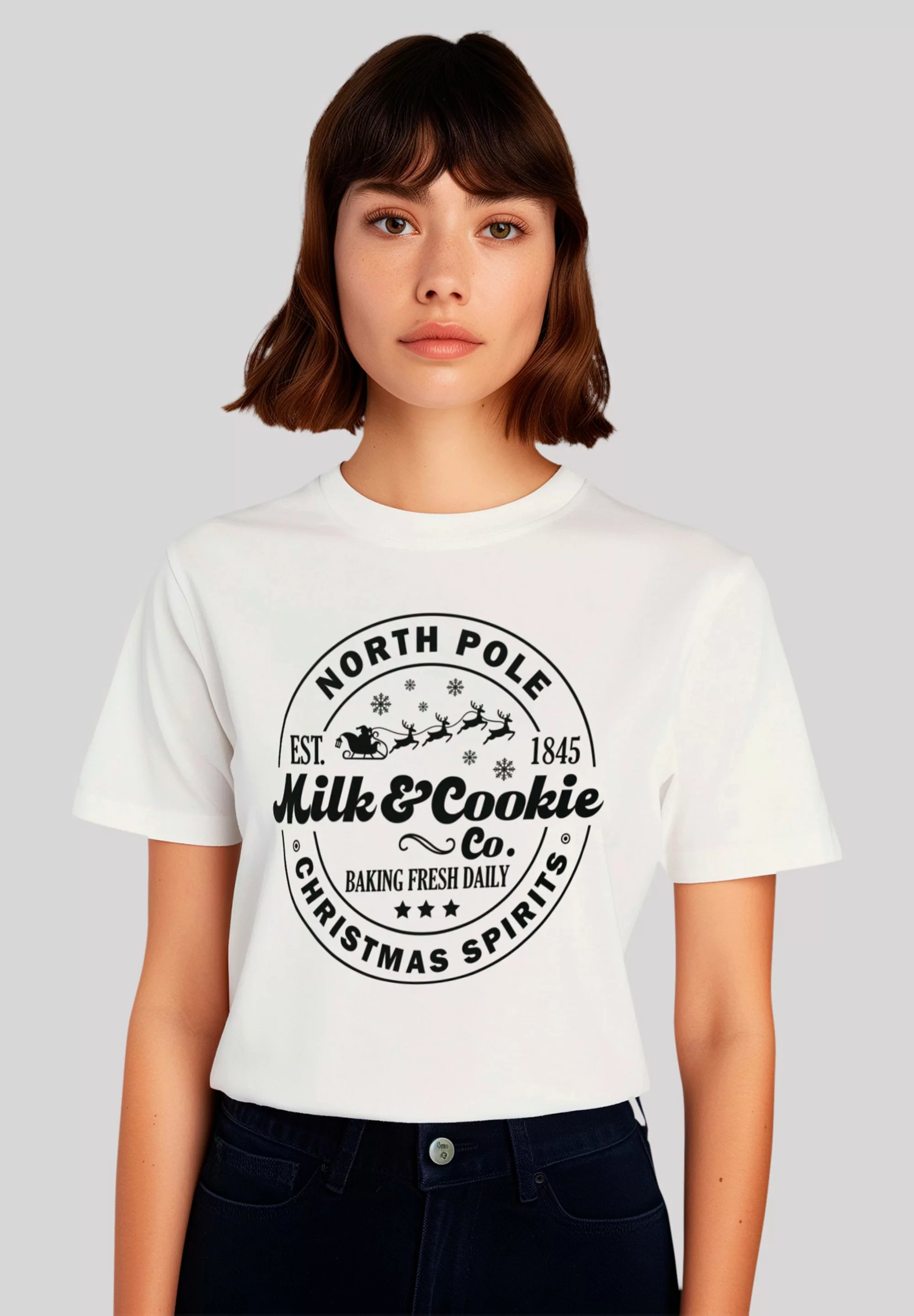 F4NT4STIC T-Shirt "Milk and Cookie Bakery Retro Weihnachten", Premium Quali günstig online kaufen