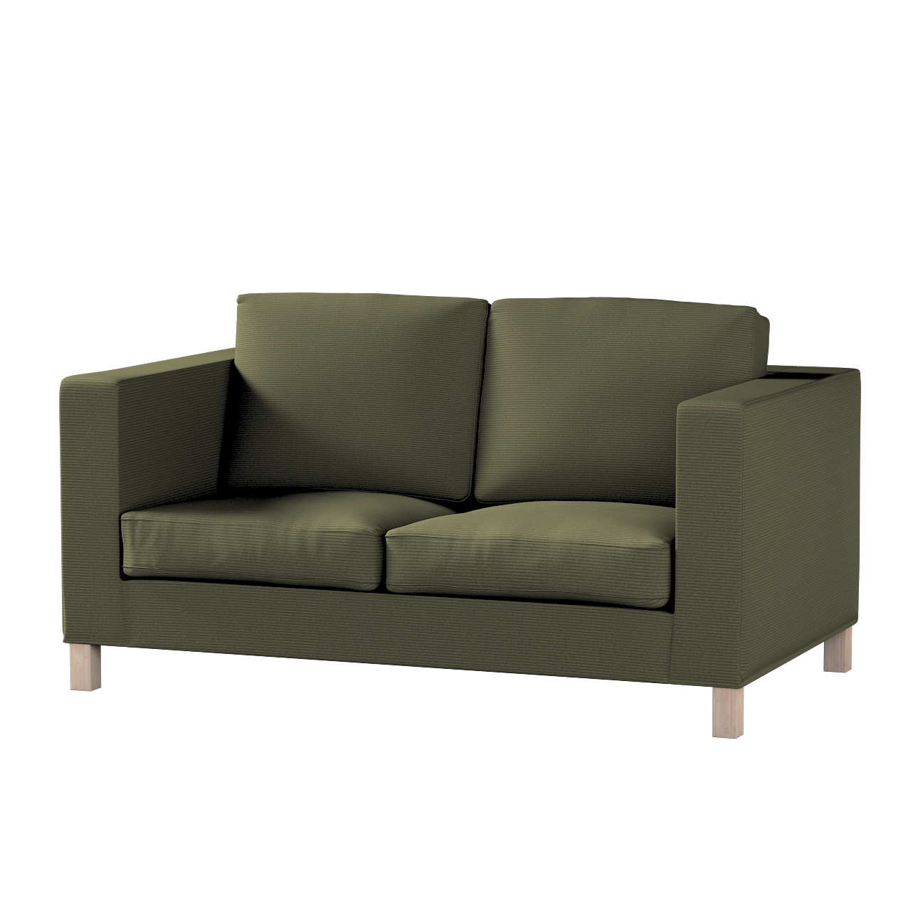 Bezug für Karlanda 2-Sitzer Sofa nicht ausklappbar, kurz, olivgrün, 60cm x günstig online kaufen