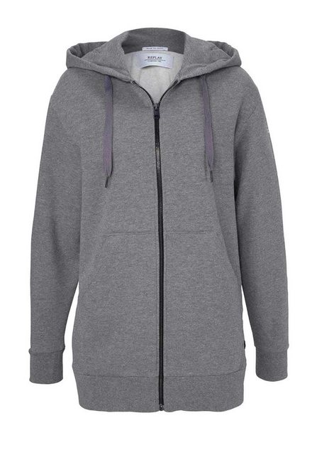 Replay Steppjacke Replay Damen Marken-Sweatjacke, grau-melange günstig online kaufen