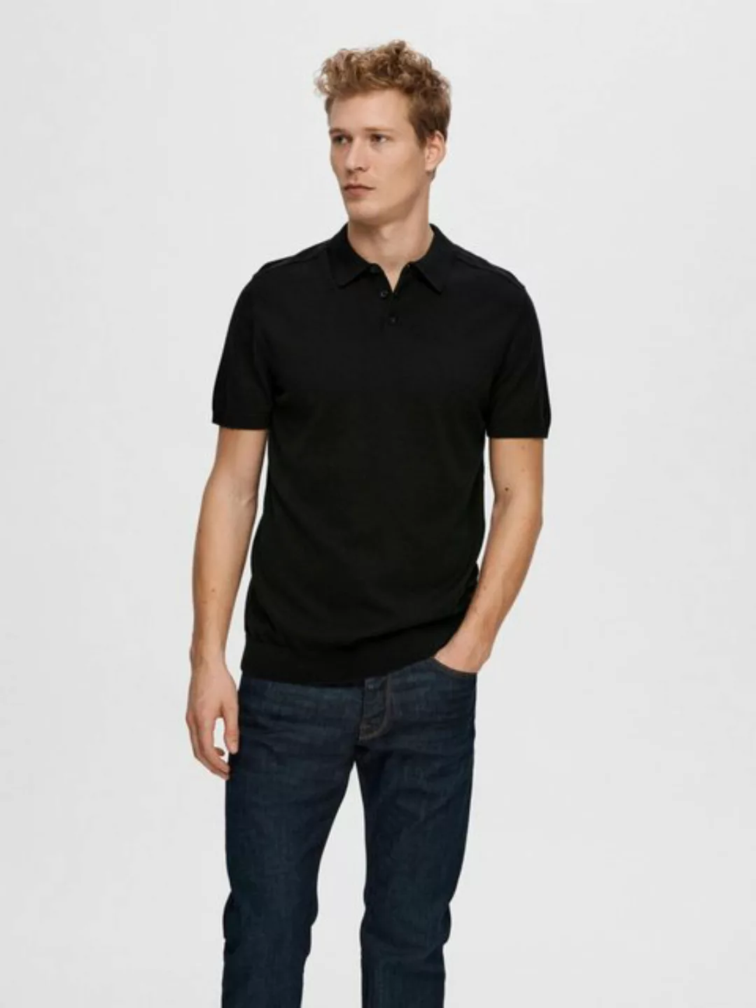 SELECTED HOMME Poloshirt SLHBERG SS KNIT POLO NOOS günstig online kaufen