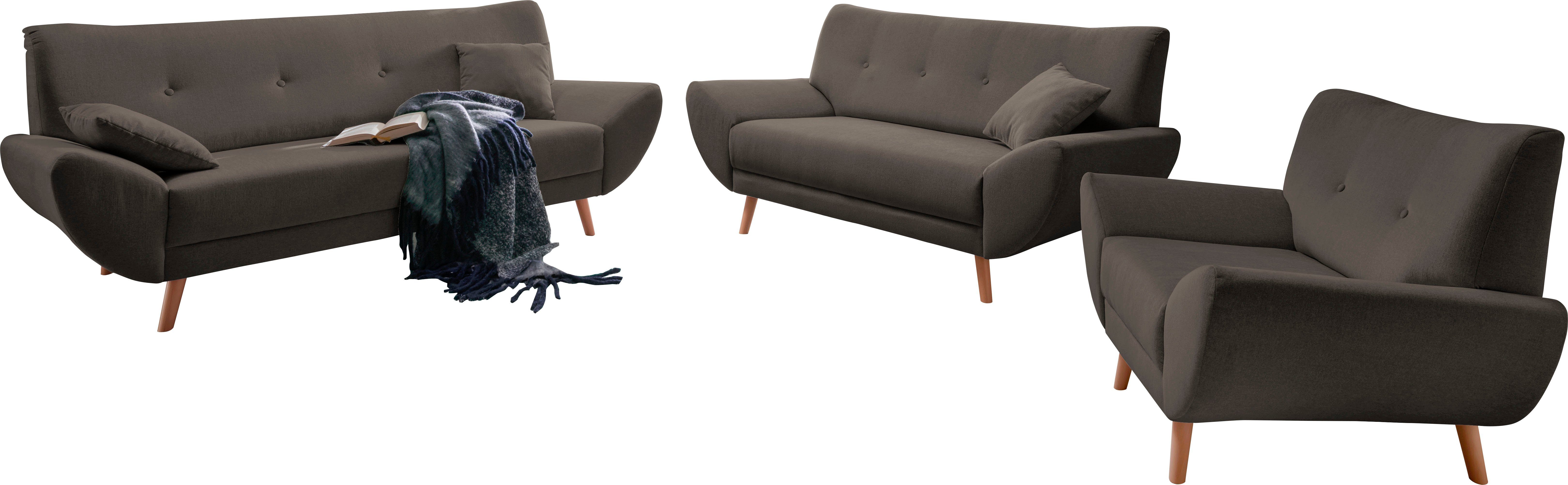 Home affaire Polstergarnitur Basta, (3-tlg), Komfortable günstig online kaufen