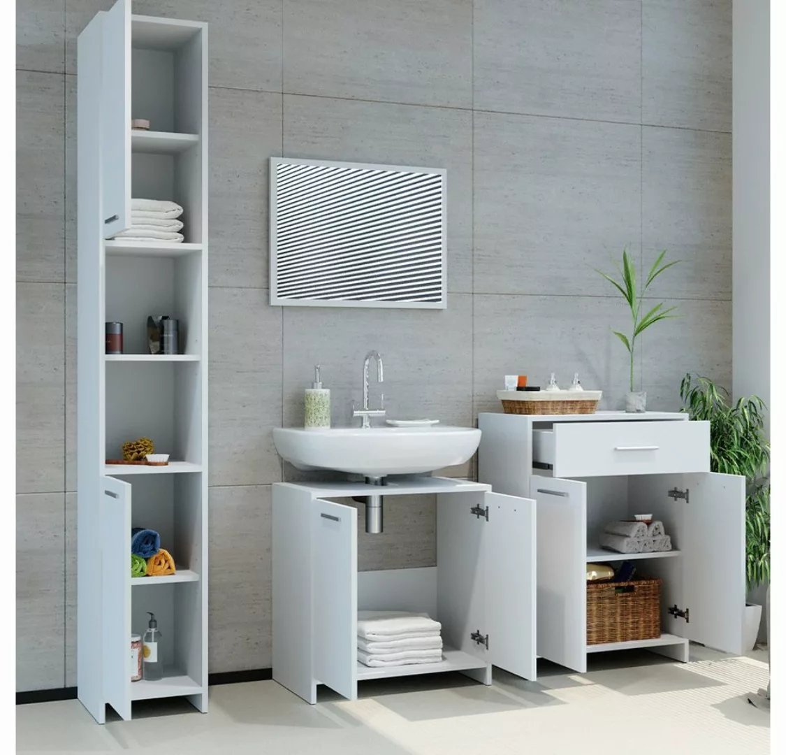 Vicco Midischrank Badezimmerschrank KIKO 80 x 60 cm Weiß günstig online kaufen