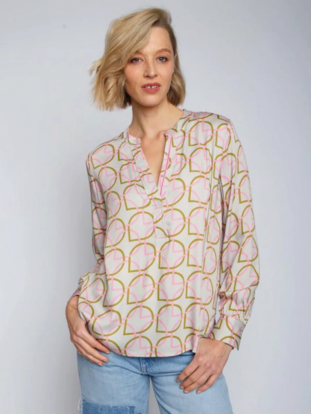 Emily Van Den Bergh Schlupfbluse Shirtbluse Light Geometric günstig online kaufen