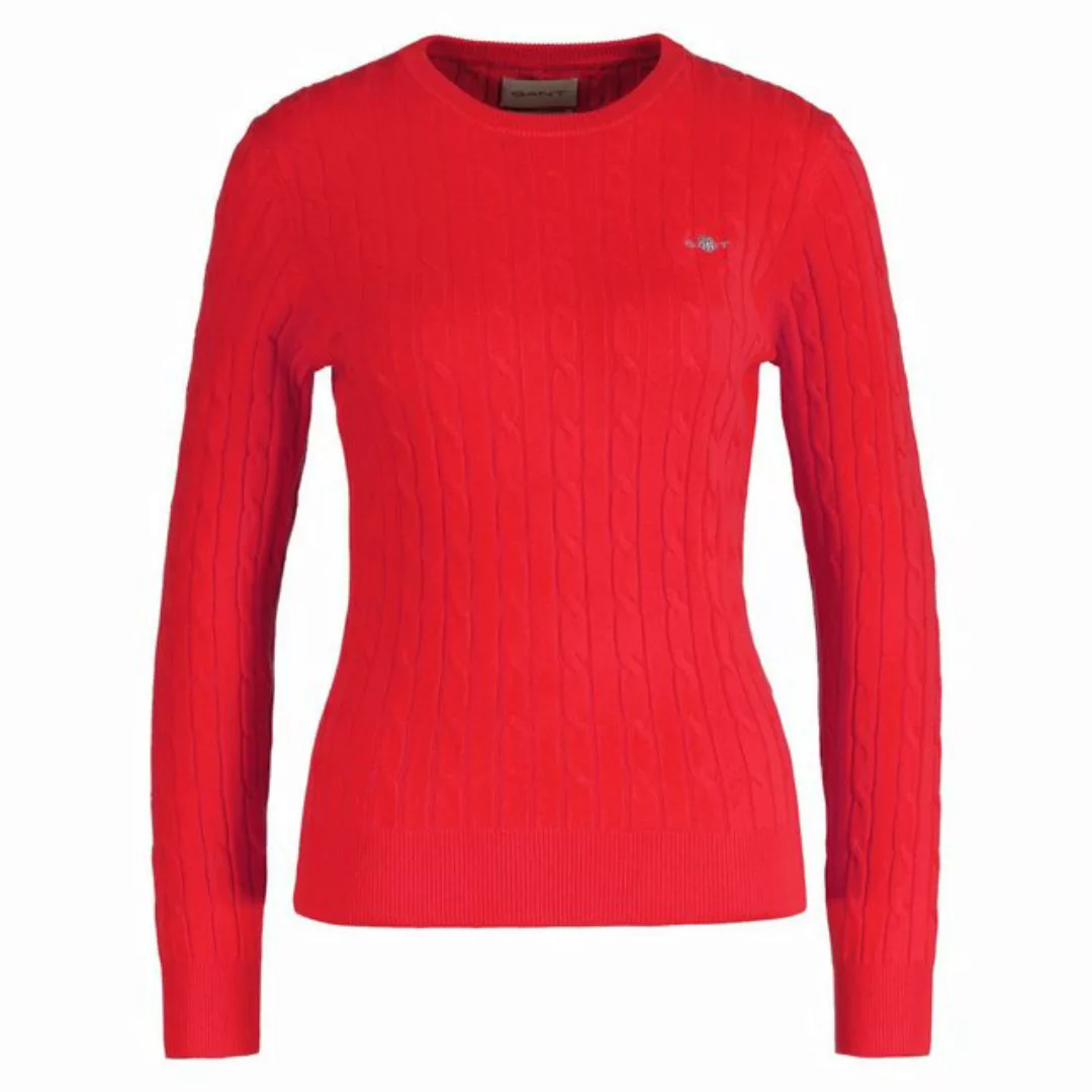 Gant Sweater Damen Pullover - STRETCH COTTON CABLE C-NECK günstig online kaufen