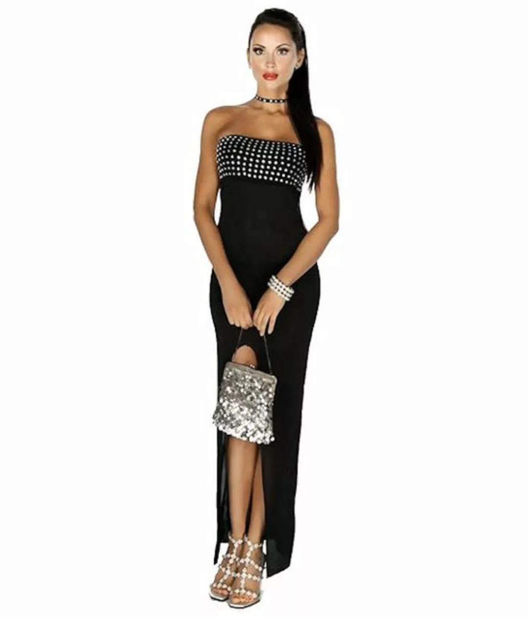 Atixo Abendkleid Maxikleid mit Strass-Steinen langes Abendkleid Partykleid günstig online kaufen