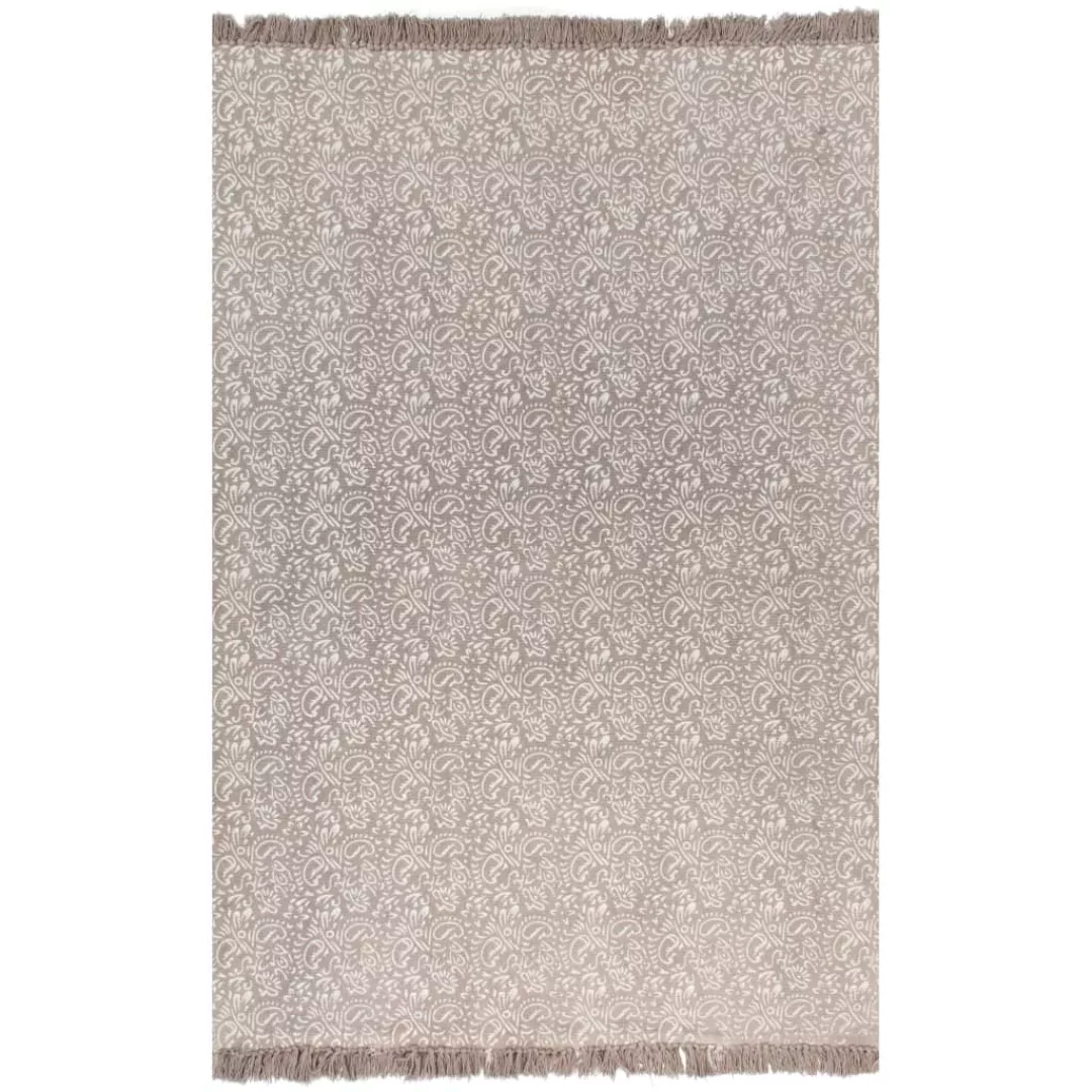 Kelim-teppich Baumwolle 160x230 Cm Mit Muster Taupe günstig online kaufen