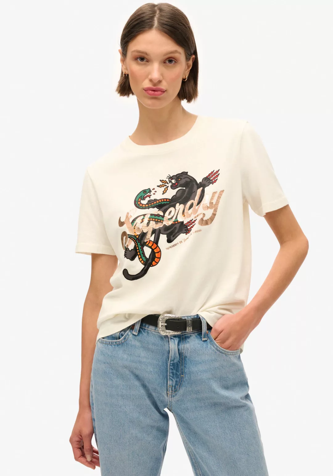 Superdry Print-Shirt Tattoo Script Relaxed Tshirt günstig online kaufen