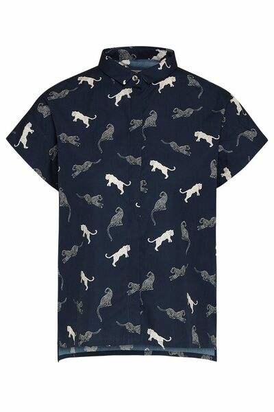 Damen Bluse Aus Bio-baumwolle "Square Blouse Wildcat Print" günstig online kaufen