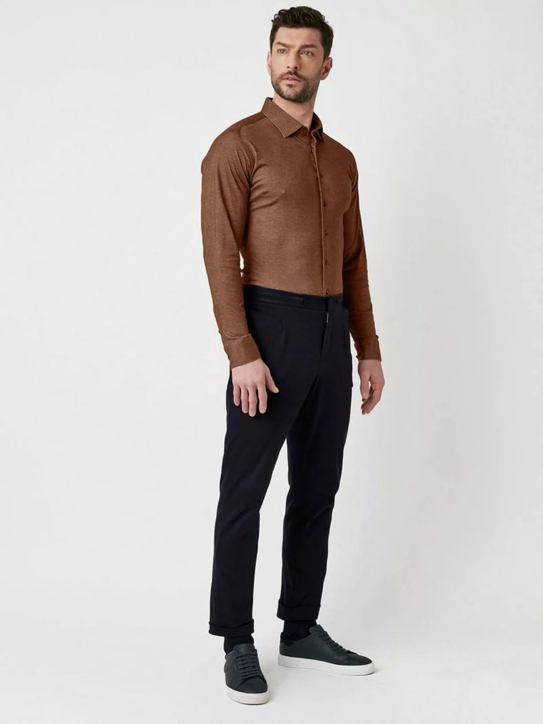 DESOTO Hemd Twill Optics Braun - Größe S günstig online kaufen