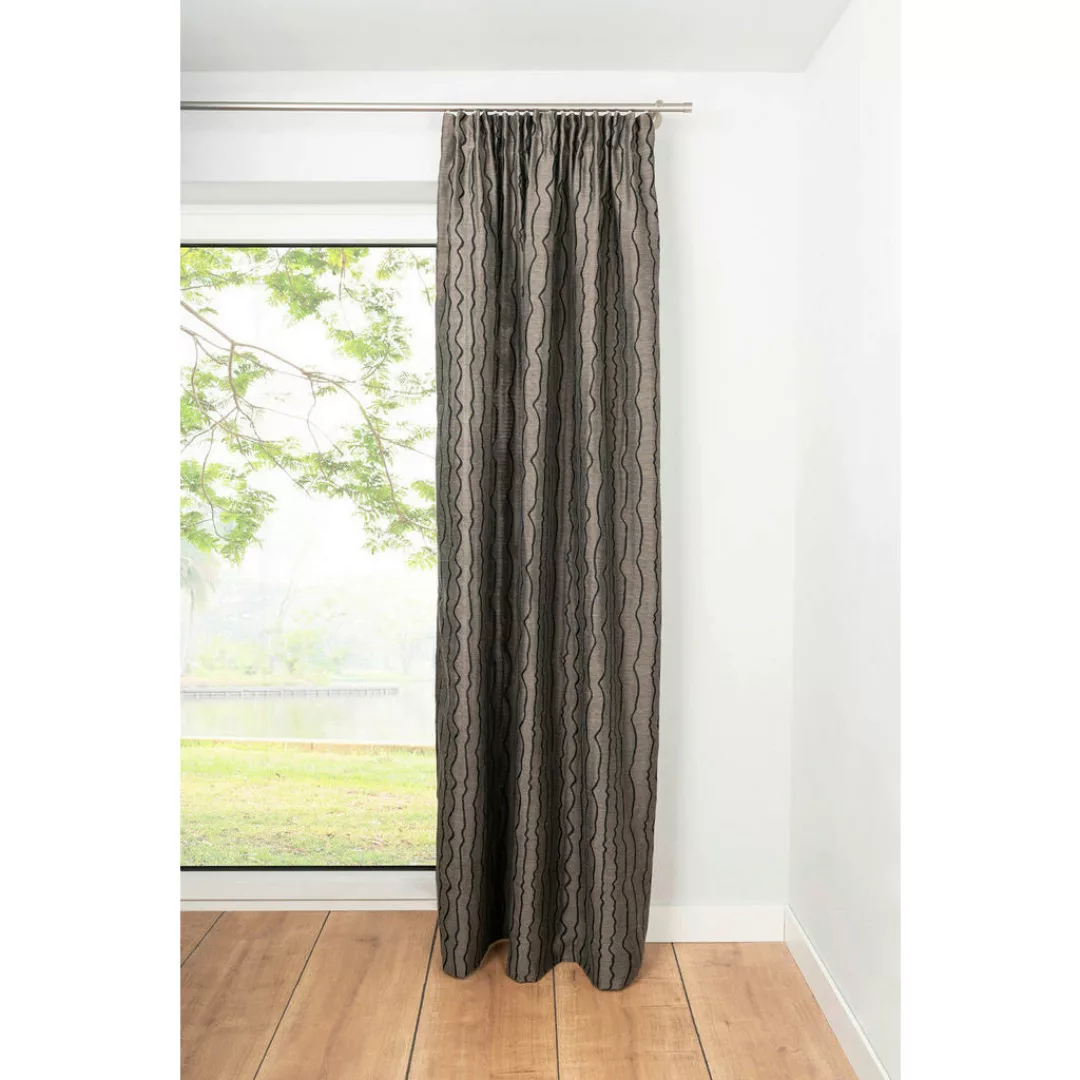 Kombivorhang 2er Pack Stream taupe B/L: ca. 135x245 cm günstig online kaufen