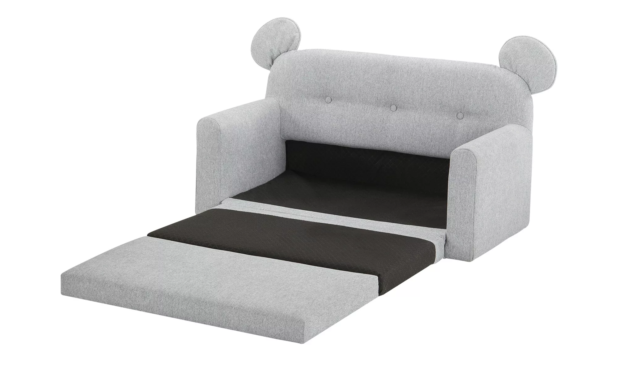 Kinderschlafsofa mit Ohren  Puschel ¦ grau ¦ Maße (cm): B: 112 H: 58 T: 56. günstig online kaufen