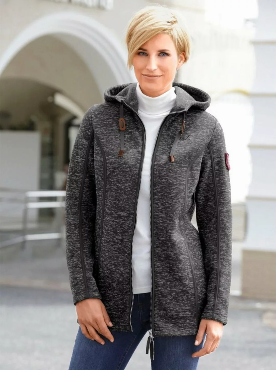 Casual Looks Kapuzenfleecejacke günstig online kaufen