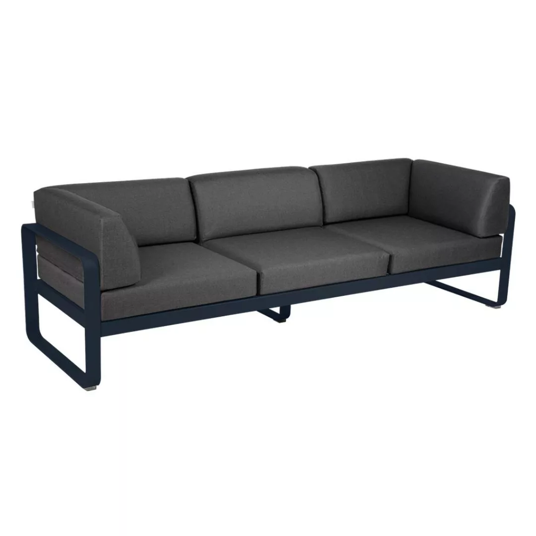 Bellevie 3-Sitzer Club Sofa Outdoor 92 Abyssblau A3 Graphitgrau günstig online kaufen