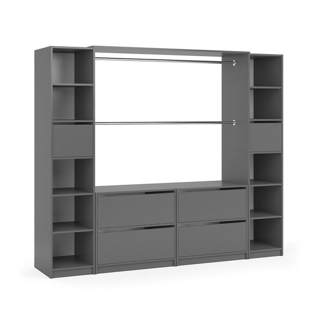 Vicco Kleiderschrank Visit, Anthrazit, 225 x 190 cm XXXL (9-St., 9-er Set) günstig online kaufen