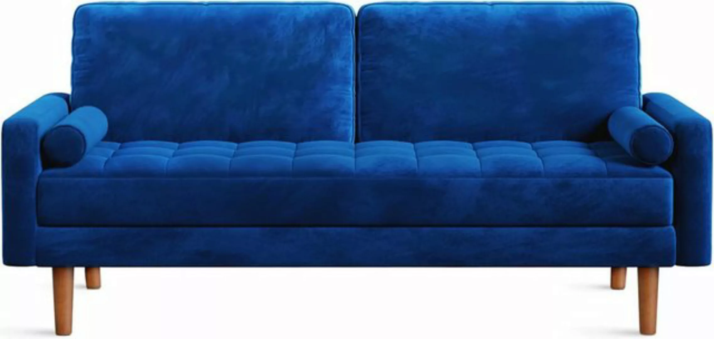 Vesgantti Sofa 2 Sitzer Sofa, Samt Couch mit 2 Wurfkissen 148x78x85cm für W günstig online kaufen