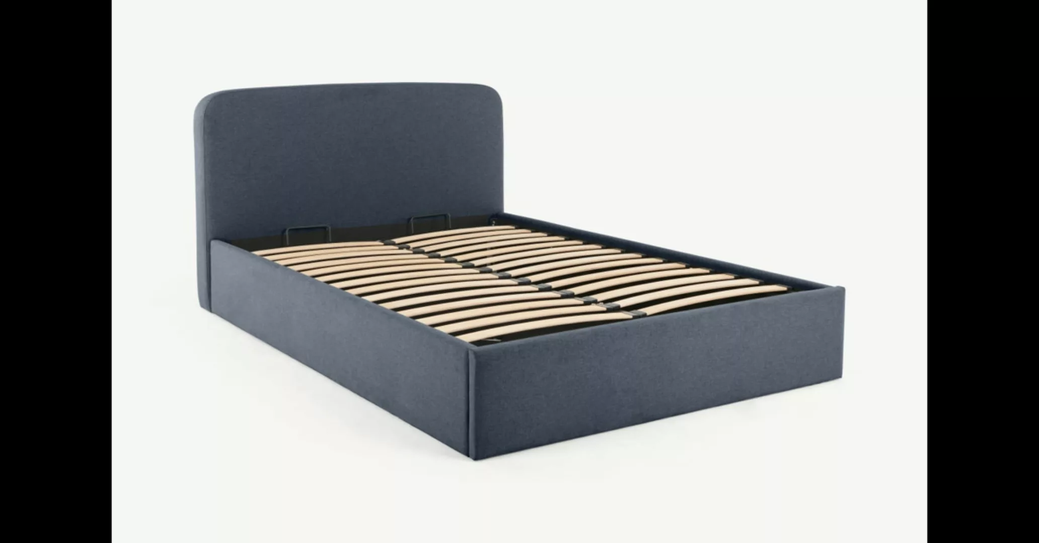 Besley Polsterbett mit Bettkasten (160 x 200 cm), Aegaeisblau - MADE.com günstig online kaufen