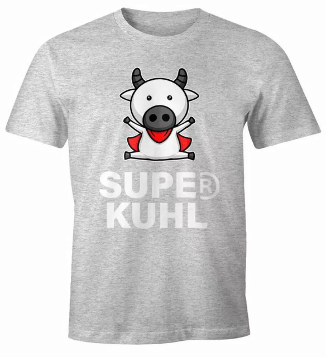 MoonWorks Print-Shirt Lustiges Herren T-Shirt Tier-Motiv Super Kuhl Kuh Fun günstig online kaufen