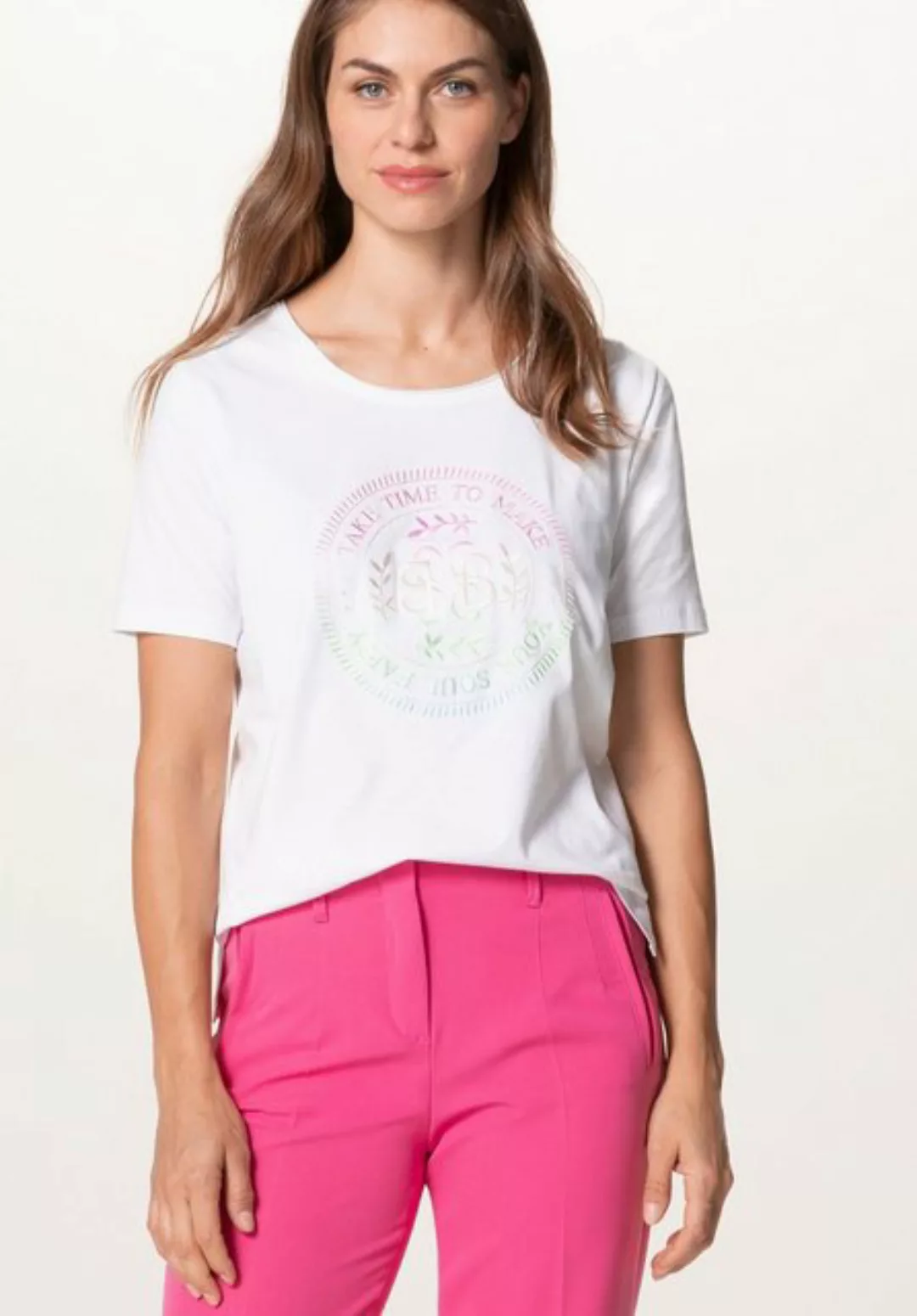 bianca Print-Shirt DINIA mit bestickten Frontmotiv in angesagten Farben günstig online kaufen