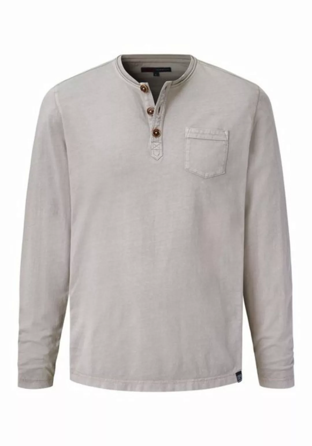 Paddock's Langarmshirt (1-tlg) Henley Langarmshirt mit Knöpfen günstig online kaufen