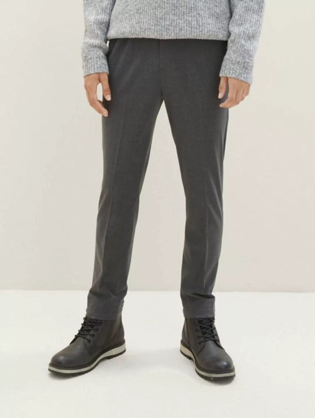 Tom Tailor Denim Herren Chino Hose RELAXED TAPERED CHINO - Blau Schwarz Gra günstig online kaufen